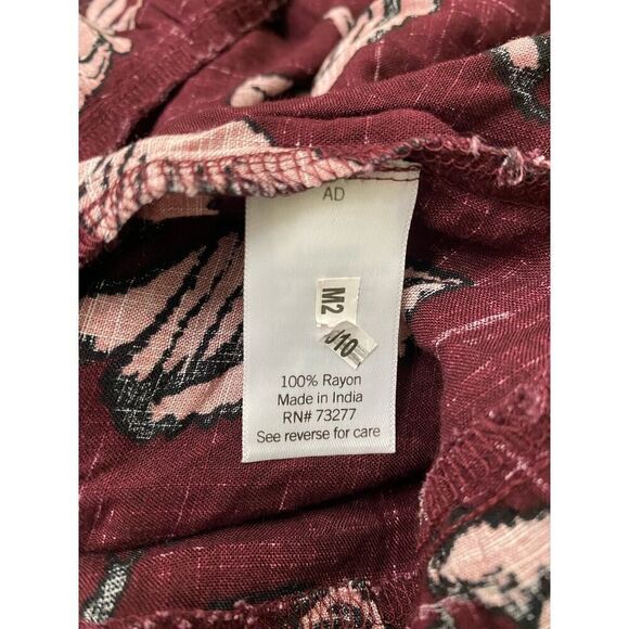 Sonoma 3/4 Sleeve Button Front Maxi Dress Plum Mauve Floral Plus Size 3X - Picture 11 of 12